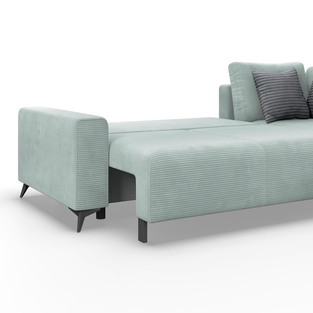 Kutna Garnitura Viktor - boje mente/crna, Moderno, tekstil/metal (270/212cm)