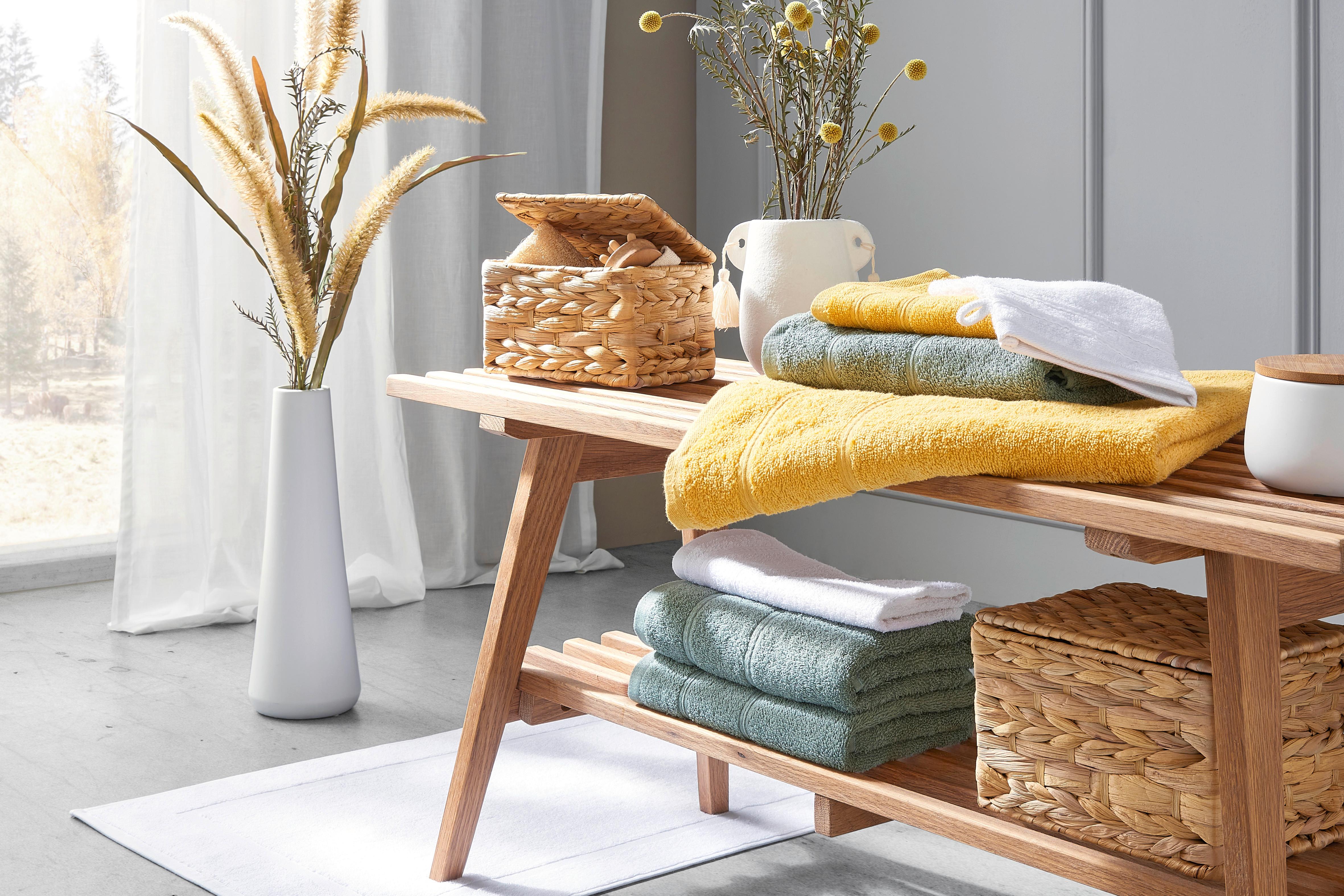 Duschtuch Melanie Senfgelb ca. 70x140cm - Gelb, Textil (70/140cm) - Modern Living