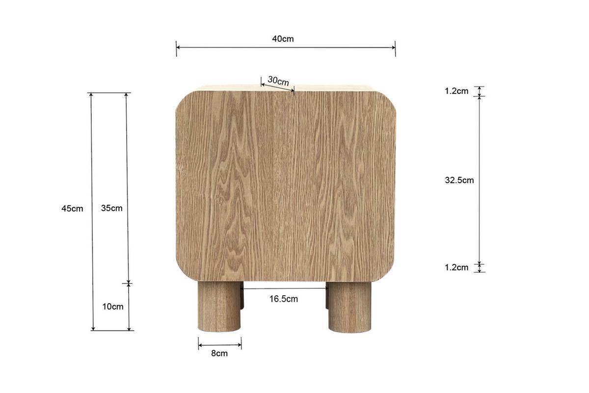 Éjjeliszekrény Alva - natúr, Modern, faalapú anyag/fa (40/45/30cm) - Premium Living