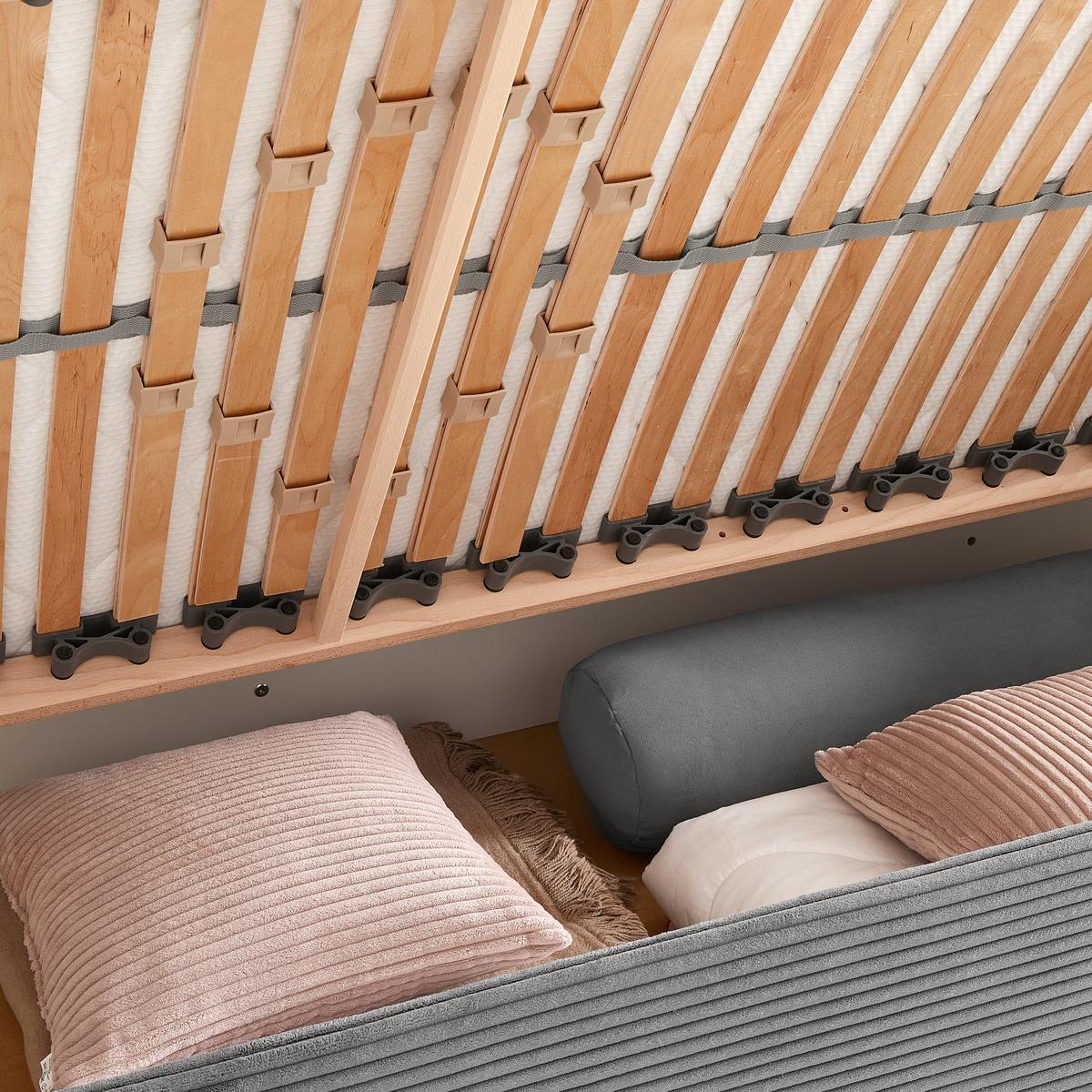 Bett Remi Grau ca. 90x200cm - Chromfarben/Naturfarben, KONVENTIONELL, Holz/Kunststoff (90/200cm) - Mömax