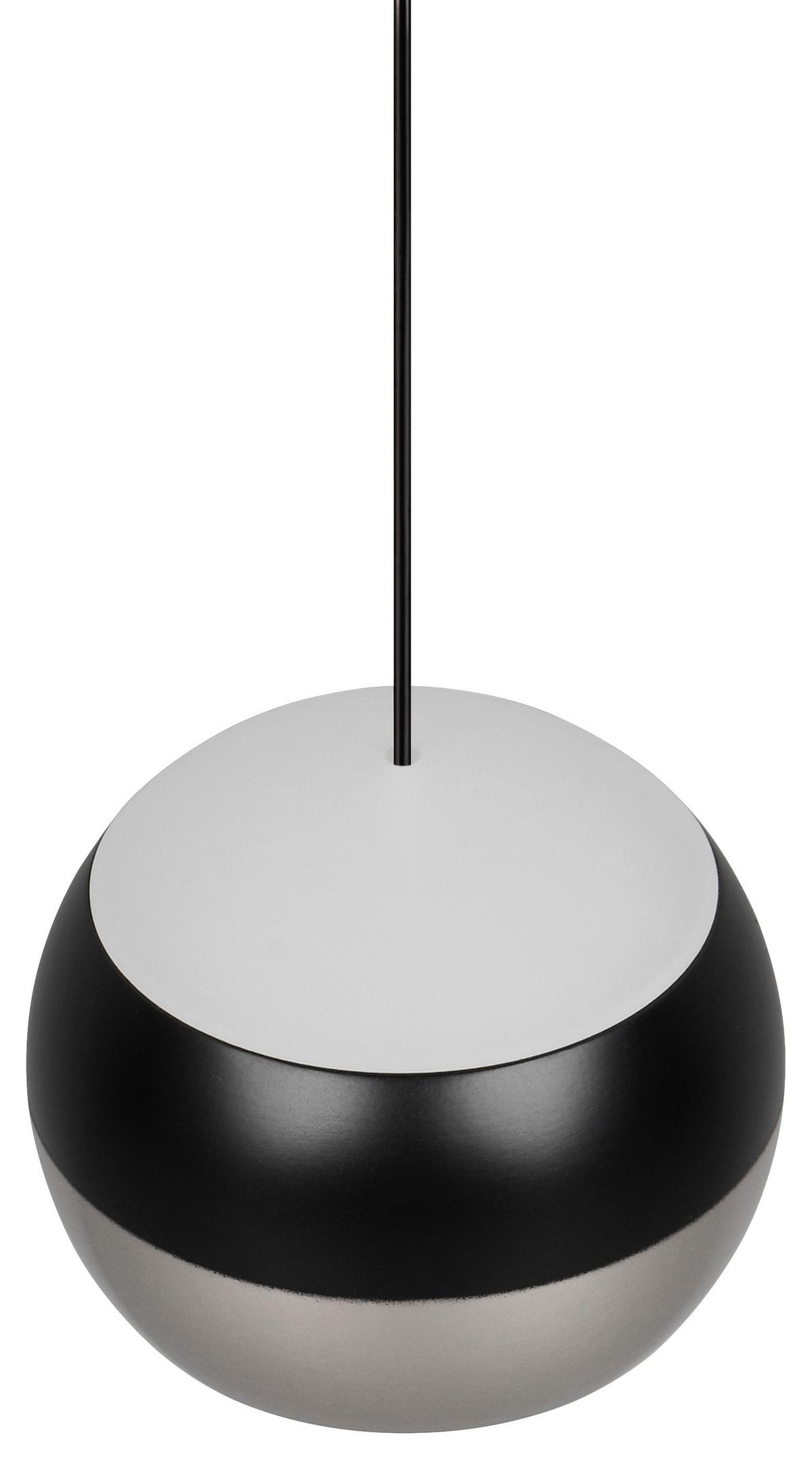 LED-Hängeleuchte Orbit max. 8 Watt - Schwarz/Nickelfarben, Design, Metall (15,5/15,5/150cm) - Trio Leuchten