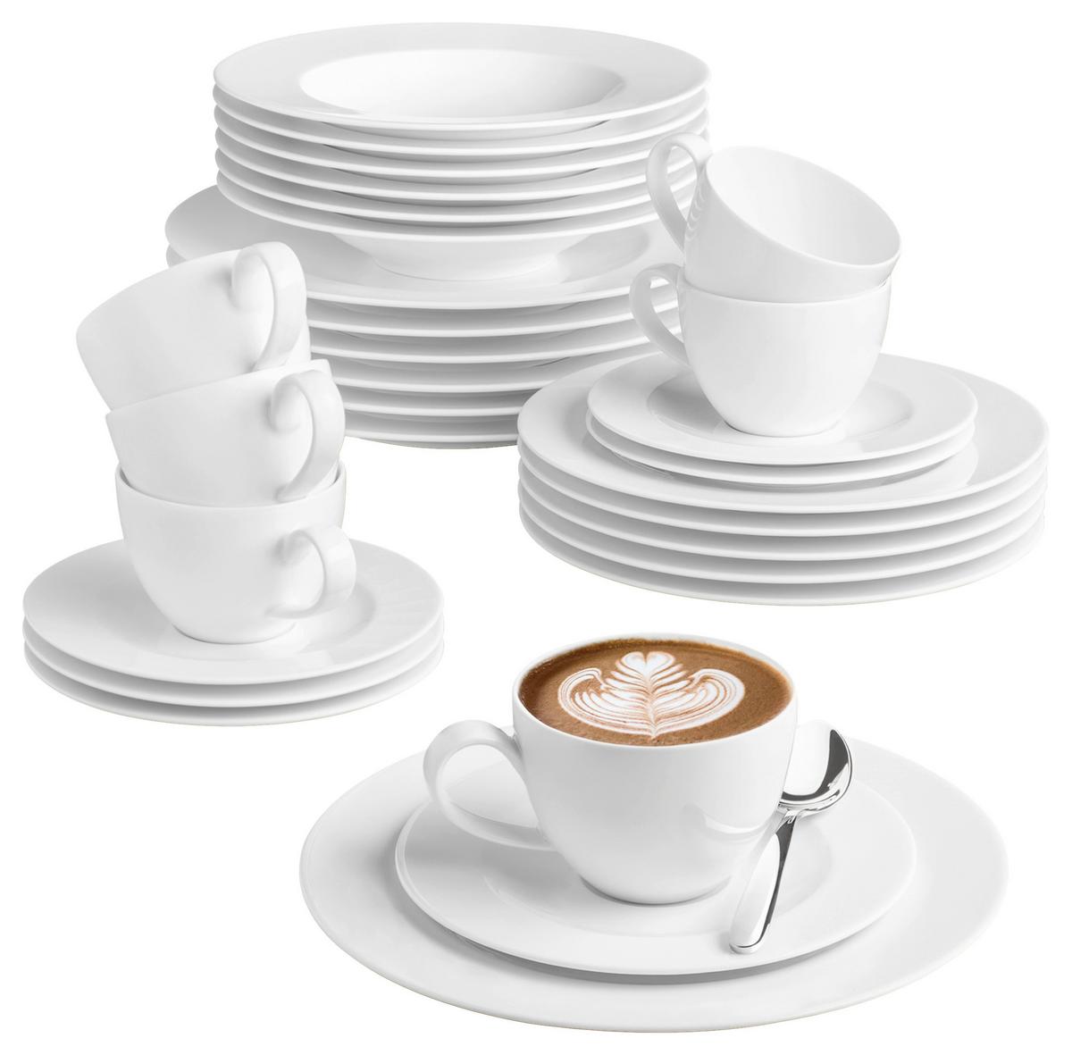 SERWIS OBIADOWO-ŚNIADANIOWY KAPRUN - biały, Basics, ceramika - Seltmann Weiden