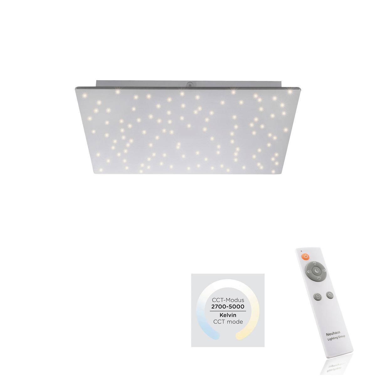 Deckenleuchte Sparkle max. 18 Watt - Silberfarben, Design, Metall (45/45/5cm)