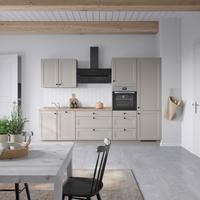 Küchenblock Cascada High m. Geräten Grau - Eiche dunkel/Schwarz, MODERN, Holzwerkstoff/Metall (300cm) - Nobilia