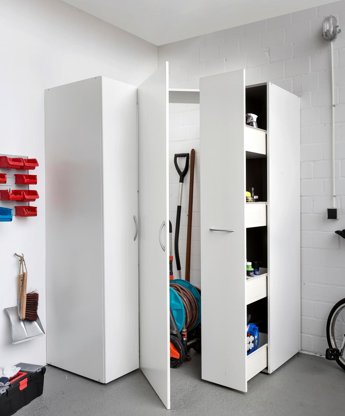 SZAFKA UNIWERSALNA MULTIRAUMKONZEPT - biały/kolor aluminiowy, Basics, materiał drewnopochodny/tworzywo sztuczne (70/185/40cm) - Xora