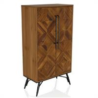 Komoda Santjago Wood High, Rjava - črna/temno rjava, Moderno, kovina/les (63/117/32cm) - MID.YOU