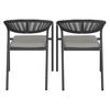 TRÄDGÅRDSSTOLAR SET BENICIO - mörkgrå/grå, Modern, metall/textil (56/80/64cm) - Bessagi Garden