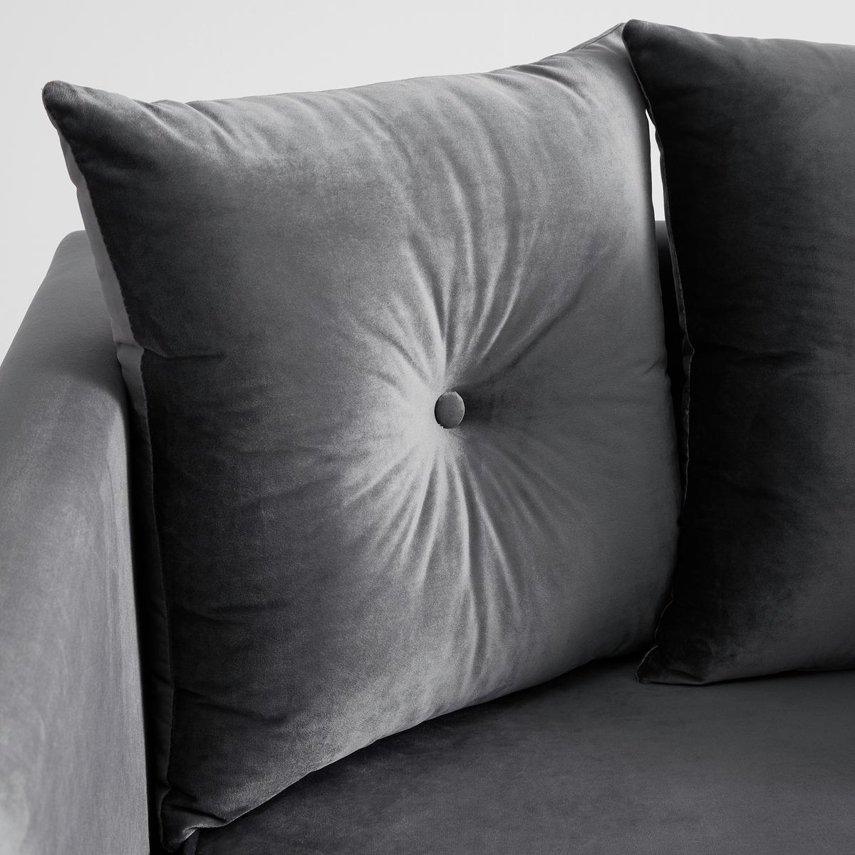 Sofa LUIS grau Samt - Roségold/Grau, Modern, Holz/Textil (225/87/87cm) - Bessagi Home