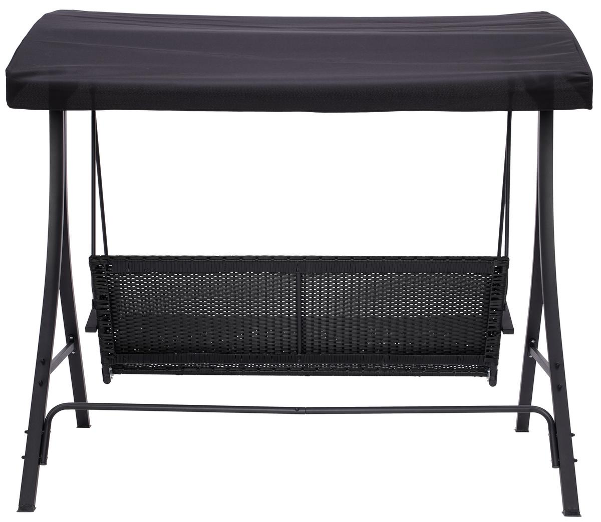 Hollywoodschaukel Laura in Anthrazit/Schwarz - Anthrazit/Schwarz, Modern, Kunststoff/Textil (192/166/120cm) - Mömax