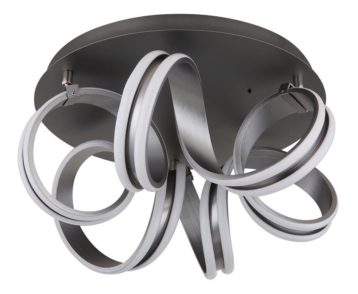 LED-DECKENLEUCHTE 67335-45 KUNI - Weiss/Dunkelgrau, Design, Kunststoff/Metall (54/25cm) - Globo