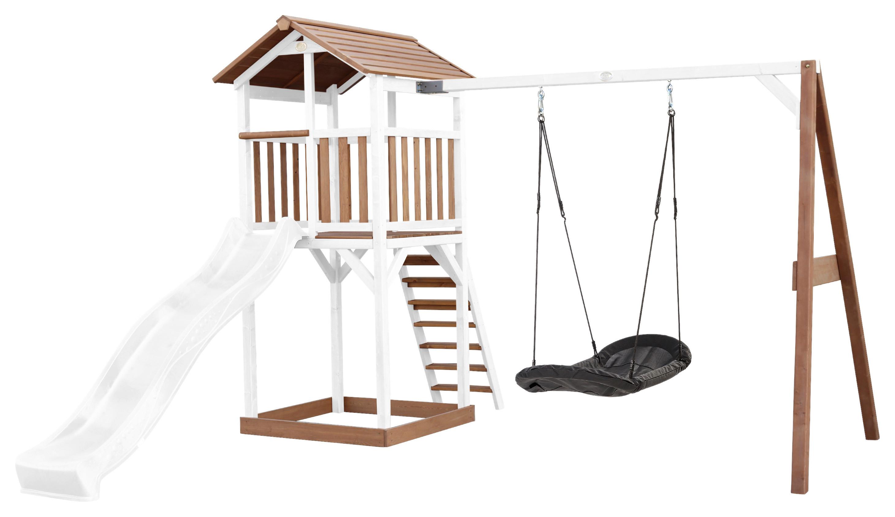 SPIELTURM A025.124.91 - Blau/Schwarz, KONVENTIONELL, Holz/Kunststoff (356,6/241,9/349cm) - Ambia Garden
