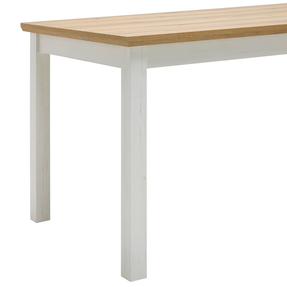 Esstisch Korsika Eichefarben/Weiß - Eichefarben/Weiß, ROMANTIK / LANDHAUS, Holzwerkstoff (160/76/90cm) - Mömax