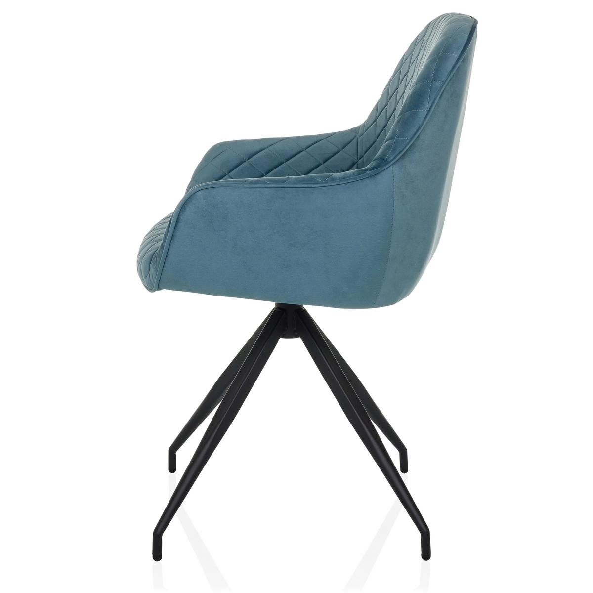 Naslanjač Elverum, Modrosiva - črna/modrosiva, Moderno, kovina/tekstil (58/87/57cm) - MID.YOU