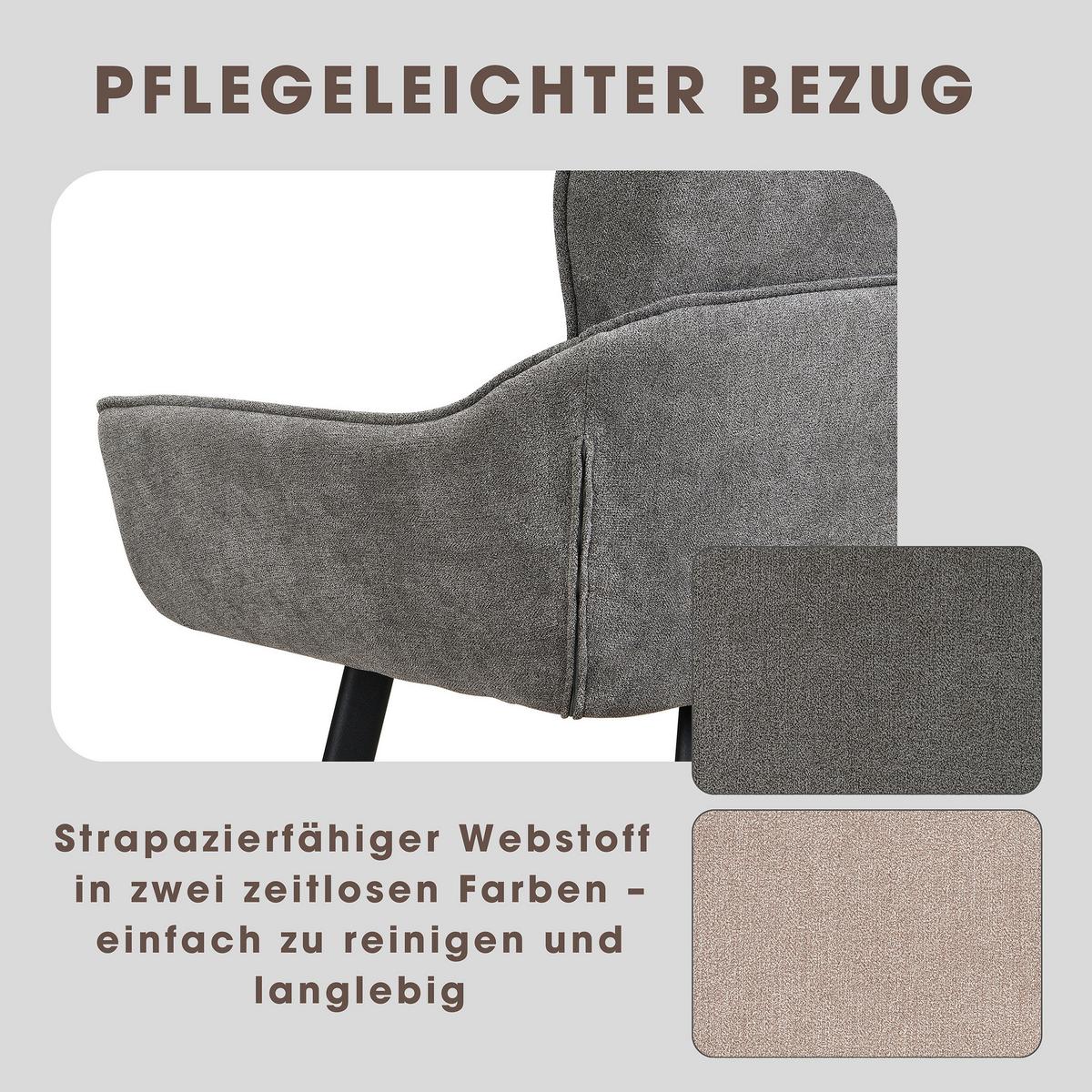 SITZBANK RICO - Dunkelgrau/Schwarz, MODERN, Metall (160/90/62cm) - MID.YOU