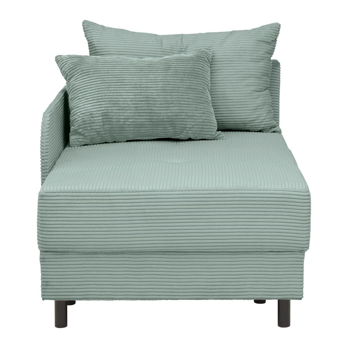 Liege Nova Salbeigrün - Salbeigrün/Schwarz, MODERN, Holz/Textil (145/62/85cm) - Mömax