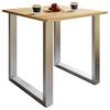 ESSTISCH XONA - Honigeiche/Silberfarben, Design, Holzwerkstoff/Metall (80/80/76cm) - MID.YOU
