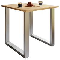 Jedilna Miza Xona, Barva Hrasta, Srebrna, 80x80cm - srebrne barve/medeni hrast, Design, kovina/leseni material (80/80/76cm) - MID.YOU