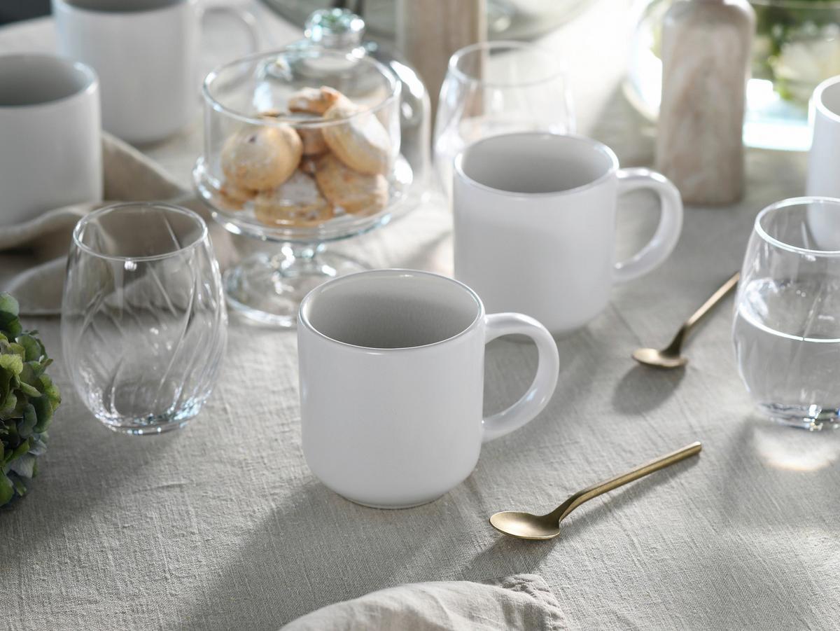 Serviciu de masă Nordic Fjord 16/1 - alb/gri-alb, Basics, ceramică - Creatable