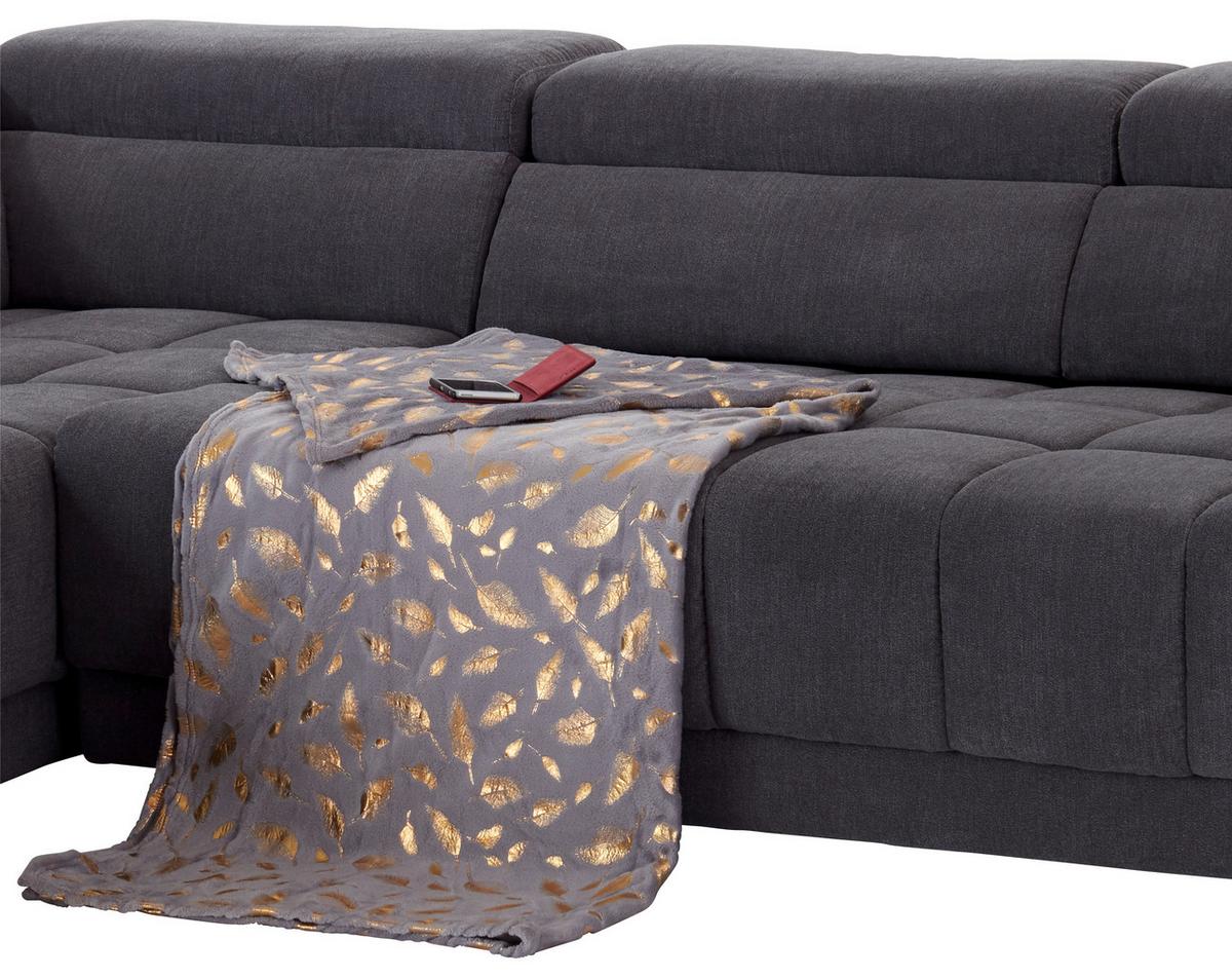 Sedežna Garnitura Hogan, Siva, Relax Funkcija - srebrne barve/siva, Moderno, kovina/tekstil (212/299cm) - Modern Living