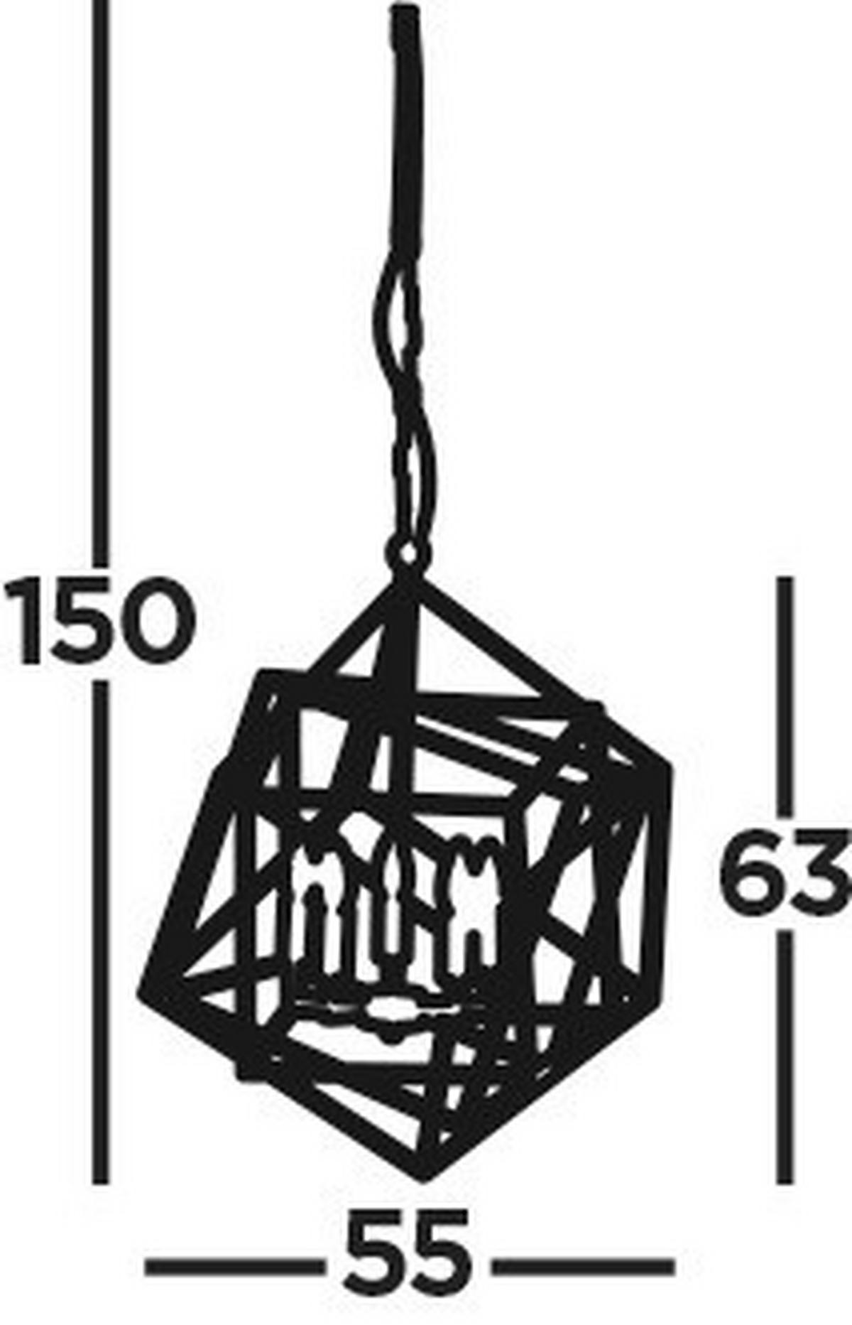 Függőlámpa Cube 7865-5cc - krómszínű, Design, fém (55/150cm)