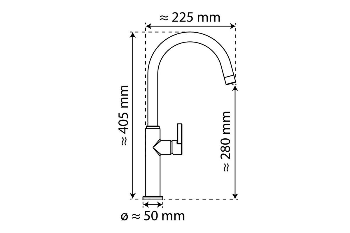 Küchenarmatur Sistant Glasglow in Chrom - Chromfarben, Basics, Metall (41cm) - Sistant