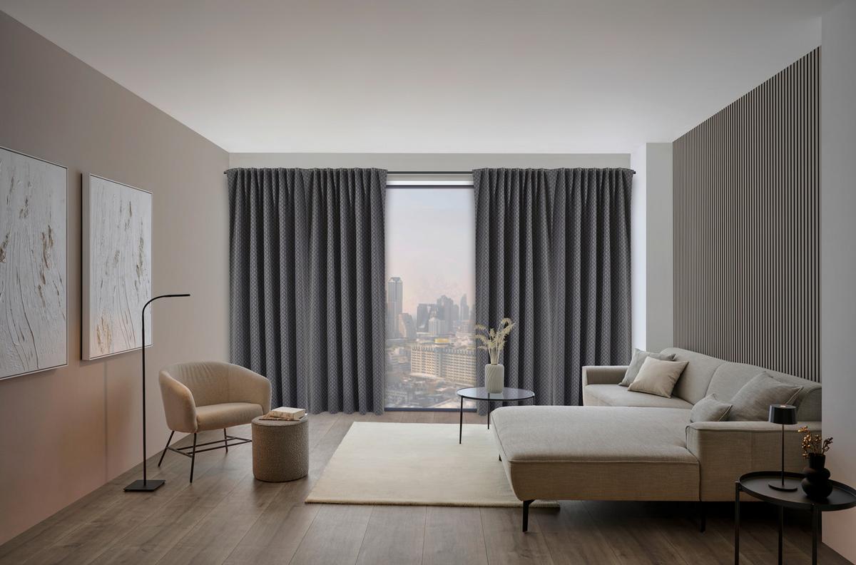 ZASŁONA GOTOWA LUNA - ciemnoszary, Konventionell, tkanina (140/245cm) - Dieter Knoll