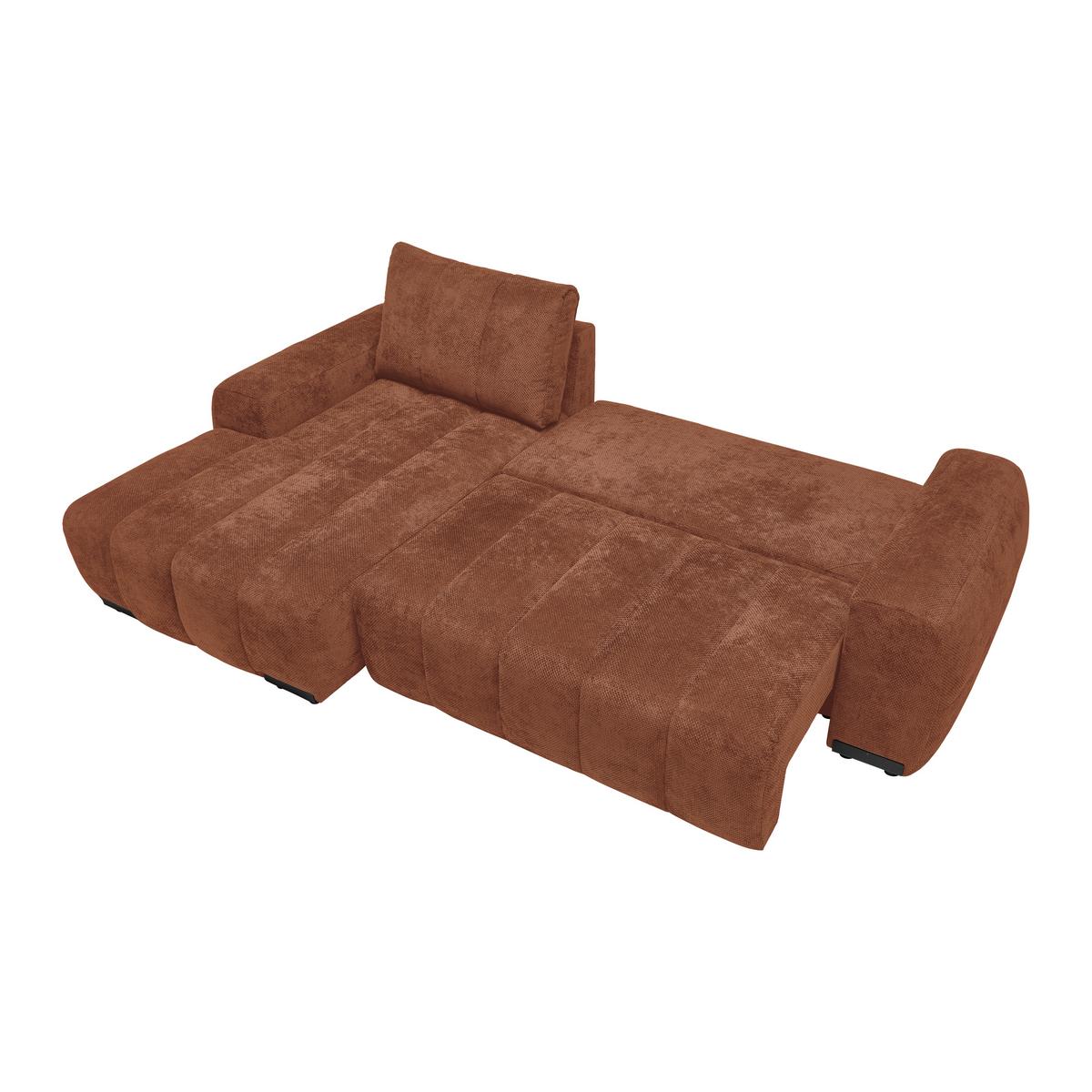 Wohnlandschaft Bolonia Terracotta - Schwarz Hochglanz/Terracotta, MODERN, Textil/Metall (166/93/273cm) - Mömax