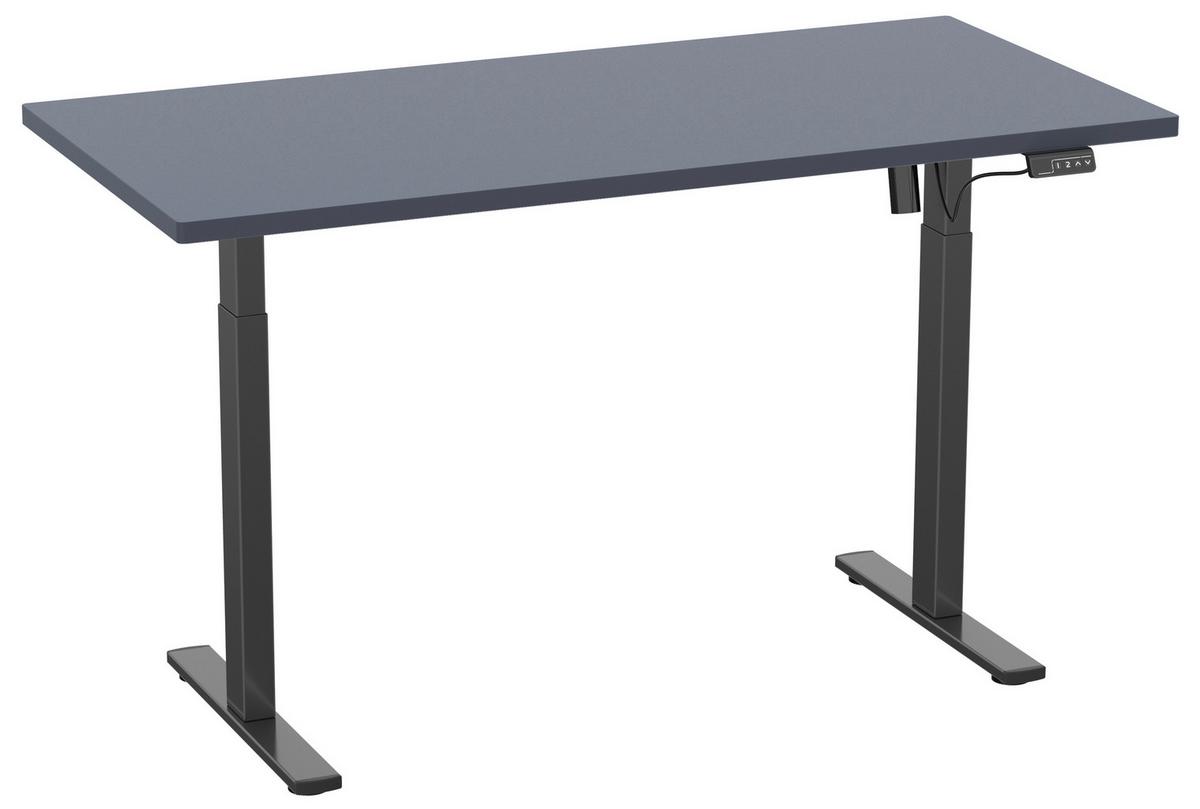 SCHREIBTISCH E-LONA - Anthrazit/Silberfarben, Design, Holzwerkstoff/Metall (110/71/80cm) - MID.YOU