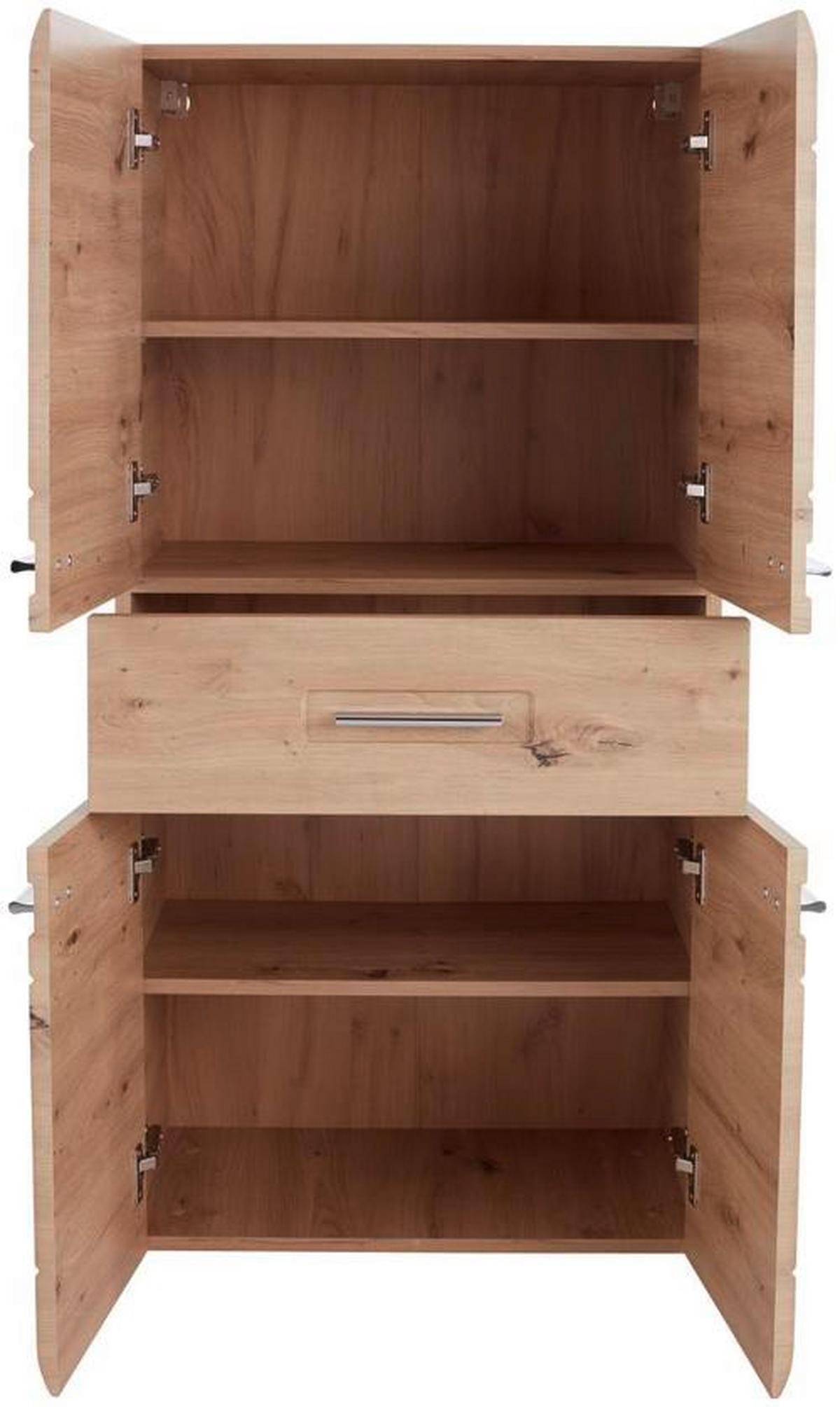 Srednje Visoka Omara Avensis 308 - barve kroma/barve hrasta, Moderno, kovina/leseni material (60/128,5/33cm) - Mömax