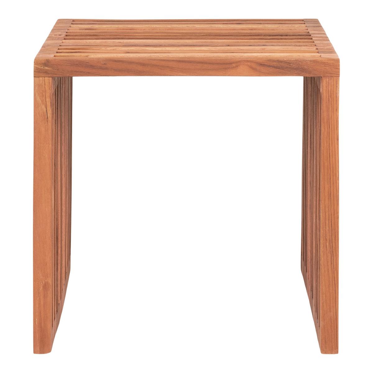 Beistelltisch Pego Echtholz ca. 40x40x40 cm - Teakfarben, Design, Holz (40/40/40cm) - MID.YOU