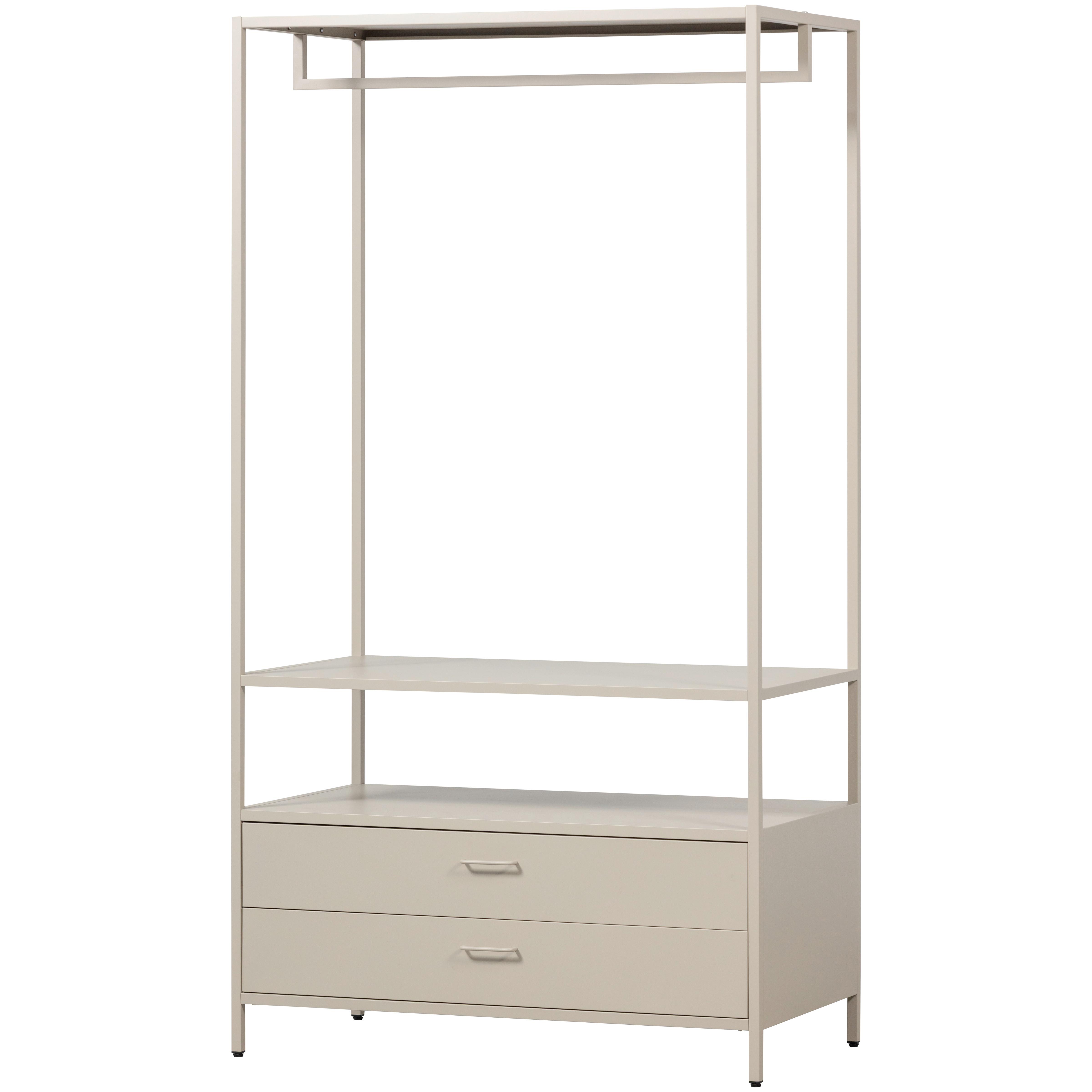 OFFENER KLEIDERSCHRANK Ferris Sandfarben B: 100cm - Sandfarben, Basics, Metall (100/185/54cm) - MID.YOU