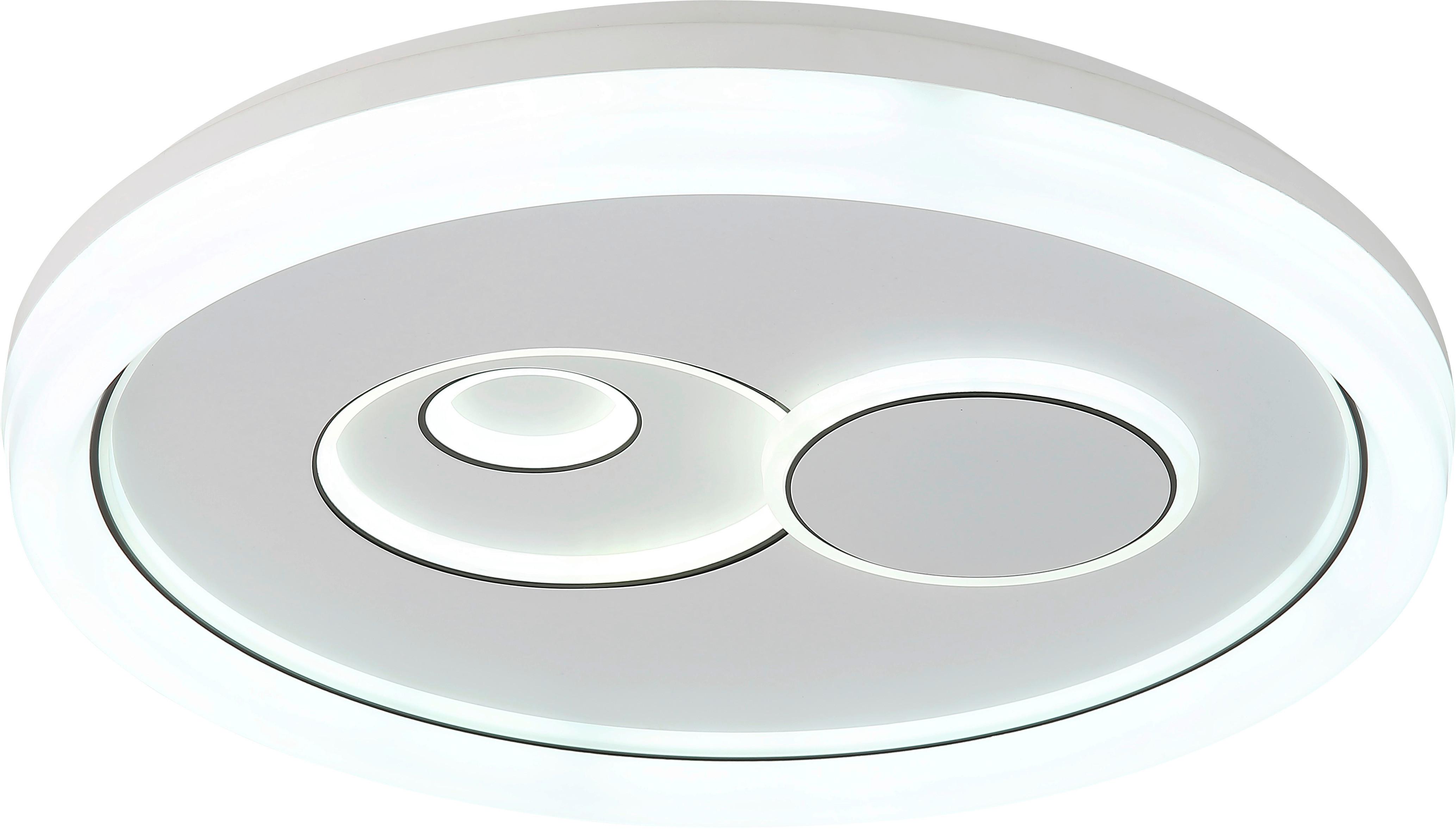 LED-TAKLAMPA MARIO - vit/svart, Modern, metall/plast (49/49/7cm) - Mömax