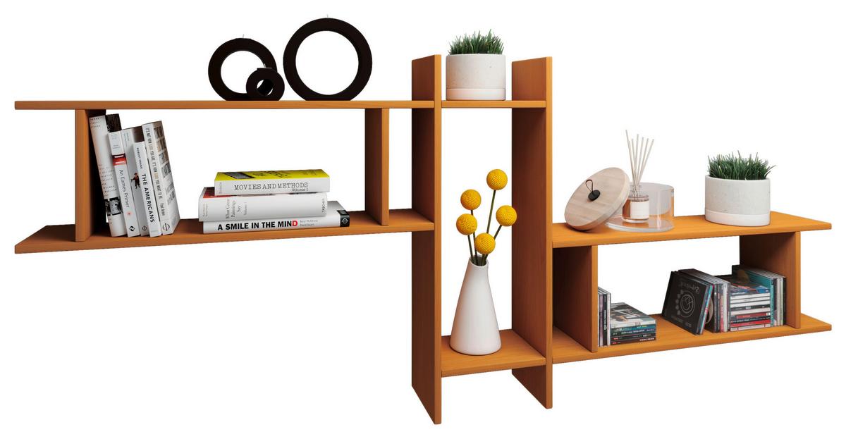 Stenski Regal Sirola Maxi, Bukev - barve bukve, Konvencionalno, leseni material (188/80/19,7cm) - MID.YOU