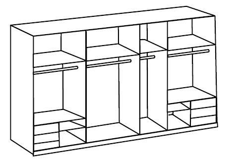 Ormar S Kliznim Vratima Level 36a - boje hrasta/boje kroma, Basics, drvni materijal/metal (350/216/65cm) - Modern Living