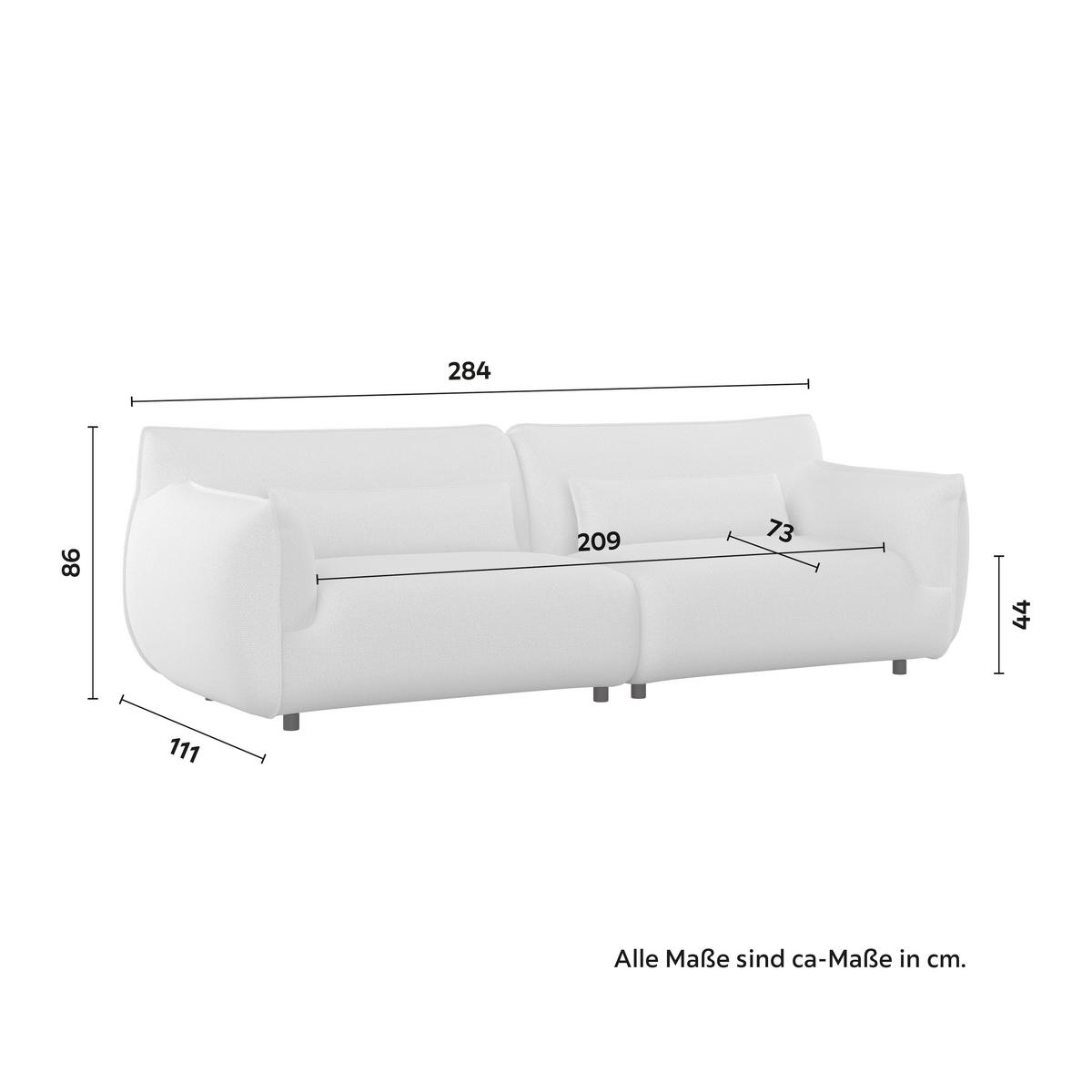 Velika Zofa Clara, Bež - črna/bež, Moderno, kovina/tekstil (284/86/111cm) - Bessagi Home