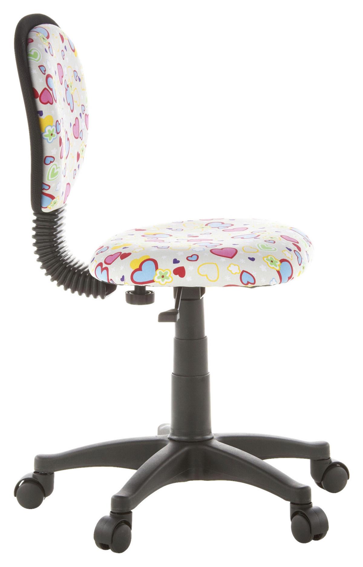 Mladinski Vrtljivi Stol Kiddy Top, Motiv Rožice In Srčki - večbarvno, Basics, umetna masa (40/79-90/37cm) - MID.YOU