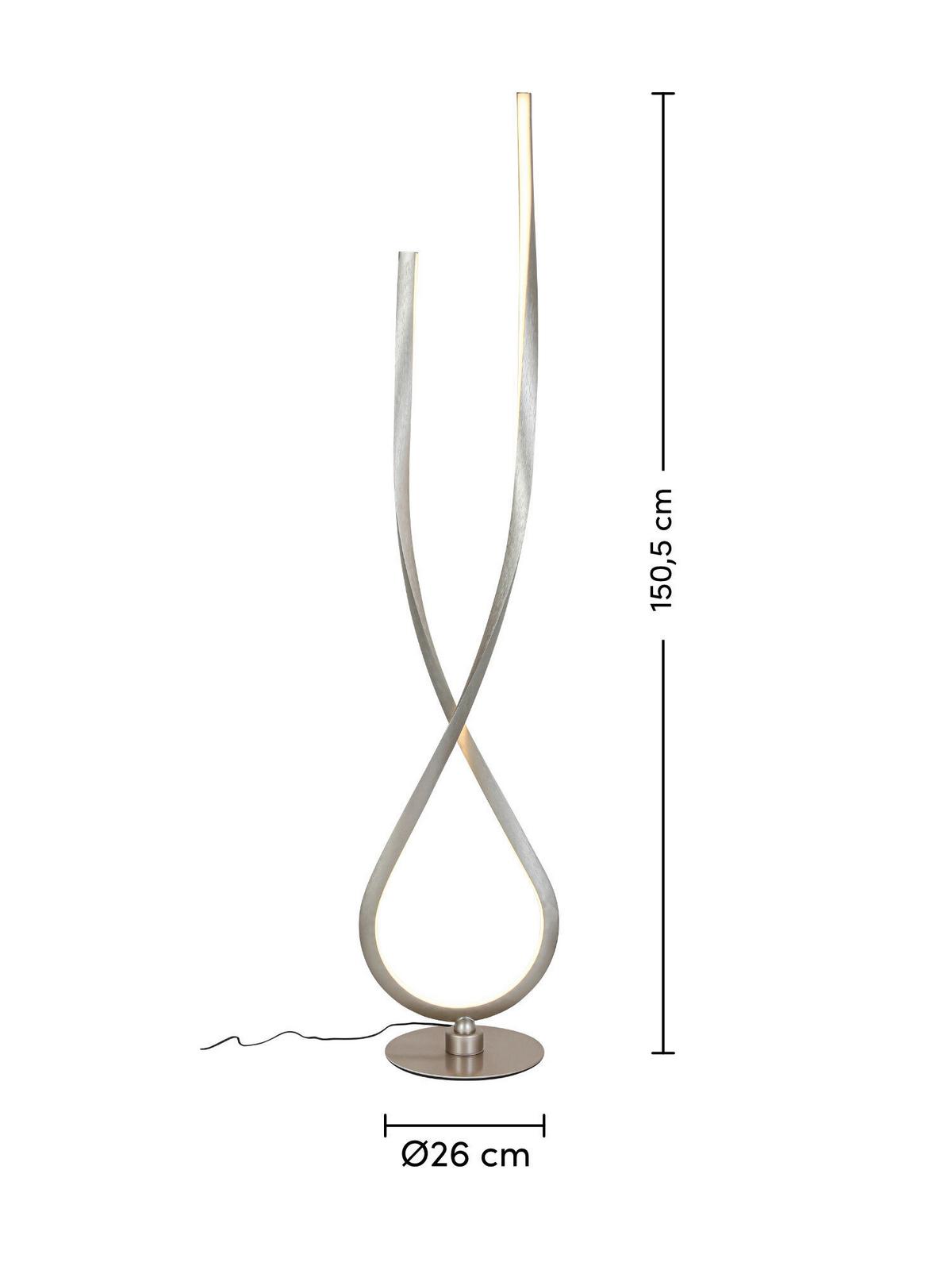 LED-Stehleuchte Kui Champagnerfarben max. 48 Watt - Champagner/Schwarz, MODERN, Kunststoff/Metall (26l)