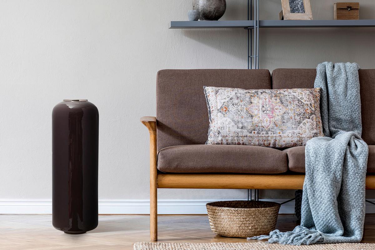 BODENVASE ART DECO 195 - Lila/Silberfarben, Trend, Metall (24/69cm) - Kayoom