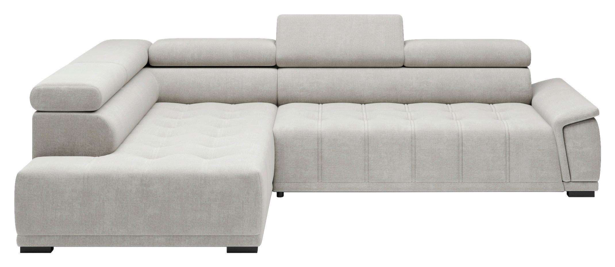 Ecksofa Gremio Links Grauweiß - Grauweiß/Schwarz, MODERN, Kunststoff/Textil (106/283cm) - Premium Living