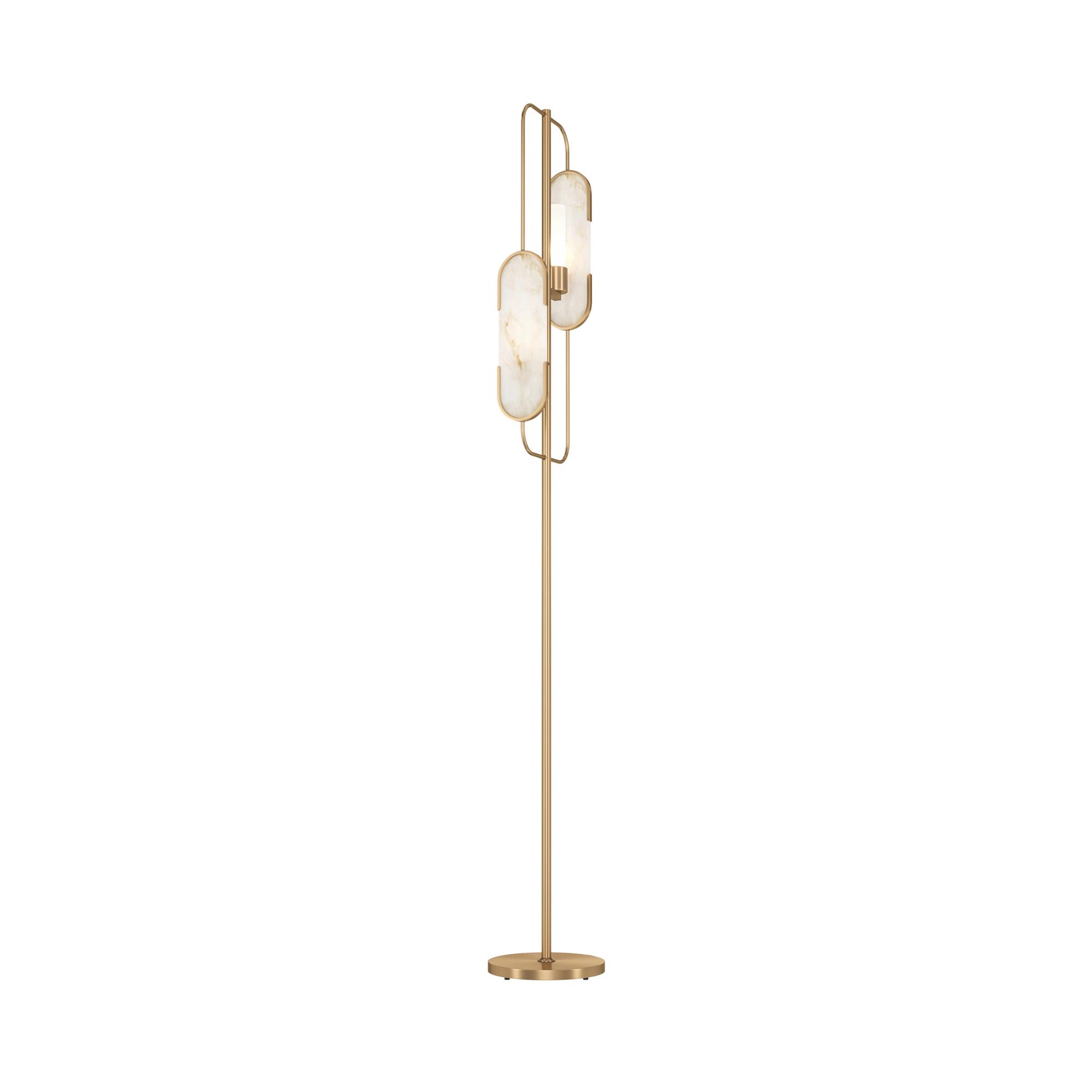 Stehleuchte Marmo - Weiss/Goldfarben, Trend, Stein/Metall (23/160cm) - MAYTONI
