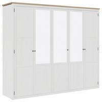 Drehtürenschrank Korsika Eichefarben/Weiß - Eichefarben/Schwarz, ROMANTIK / LANDHAUS, Holzwerkstoff/Metall (258,1/219,7/62cm) - Mömax