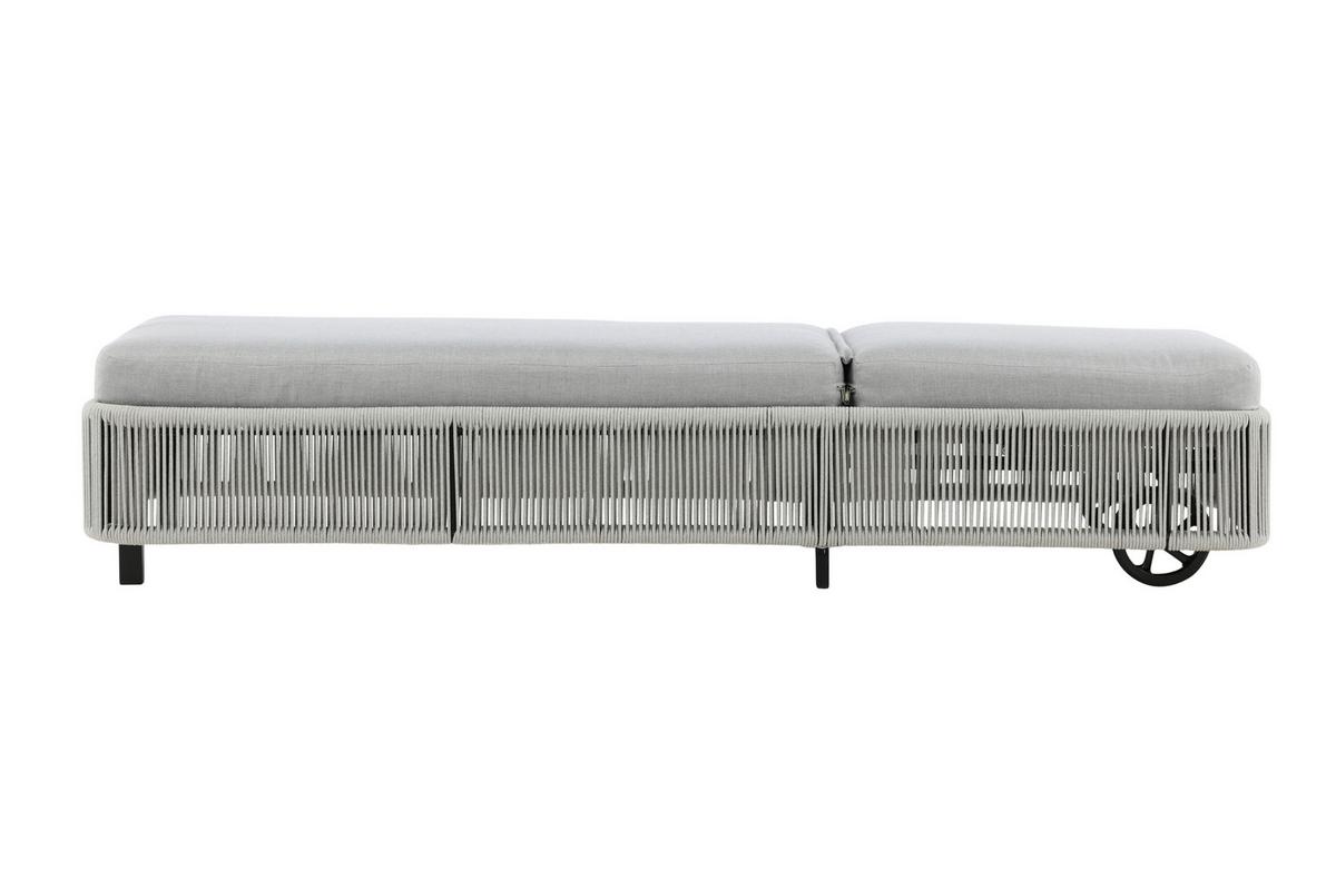 SONNENLIEGE VIRYA - Schwarz/Grau, KONVENTIONELL, Textil/Metall (75/32/205cm) - Gardenson