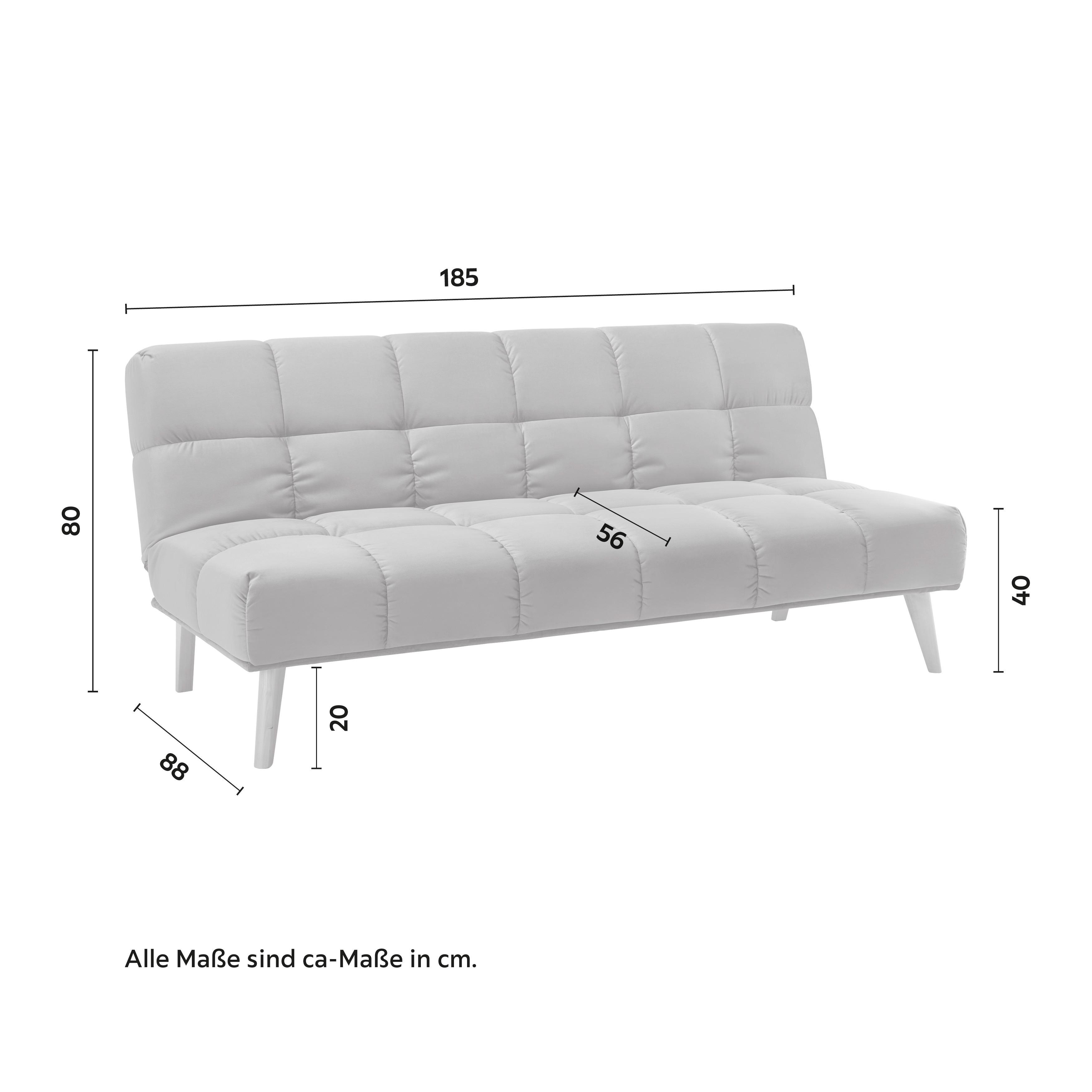BÄDDSOFFA ALVA - mörkgrå/naturfärgad, Modern, trä/textil (185/80/88cm) - Bessagi Home