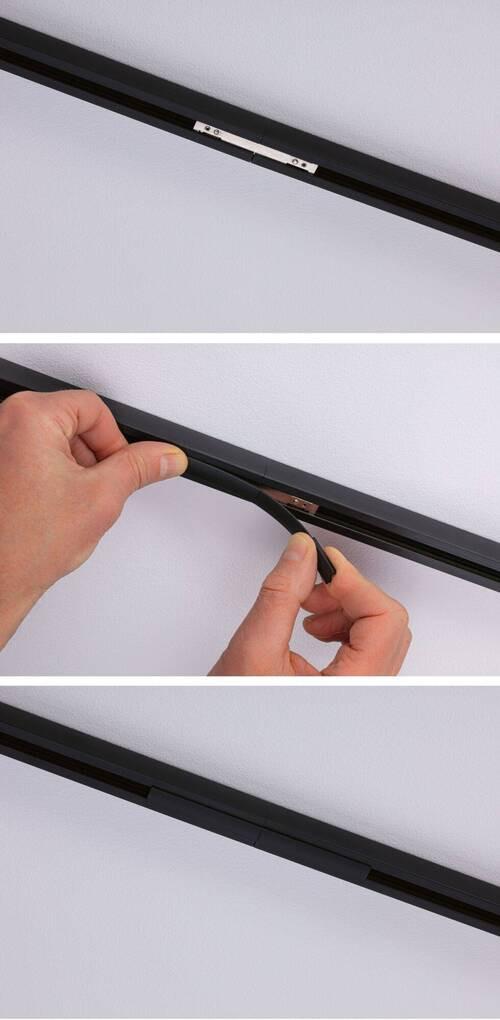 Schienensystem-Verbinder Cover Connector-Inlay in Schwarz - Transparent/Schwarz, Basics, Kunststoff (12,5/0,5cm) - Paulmann