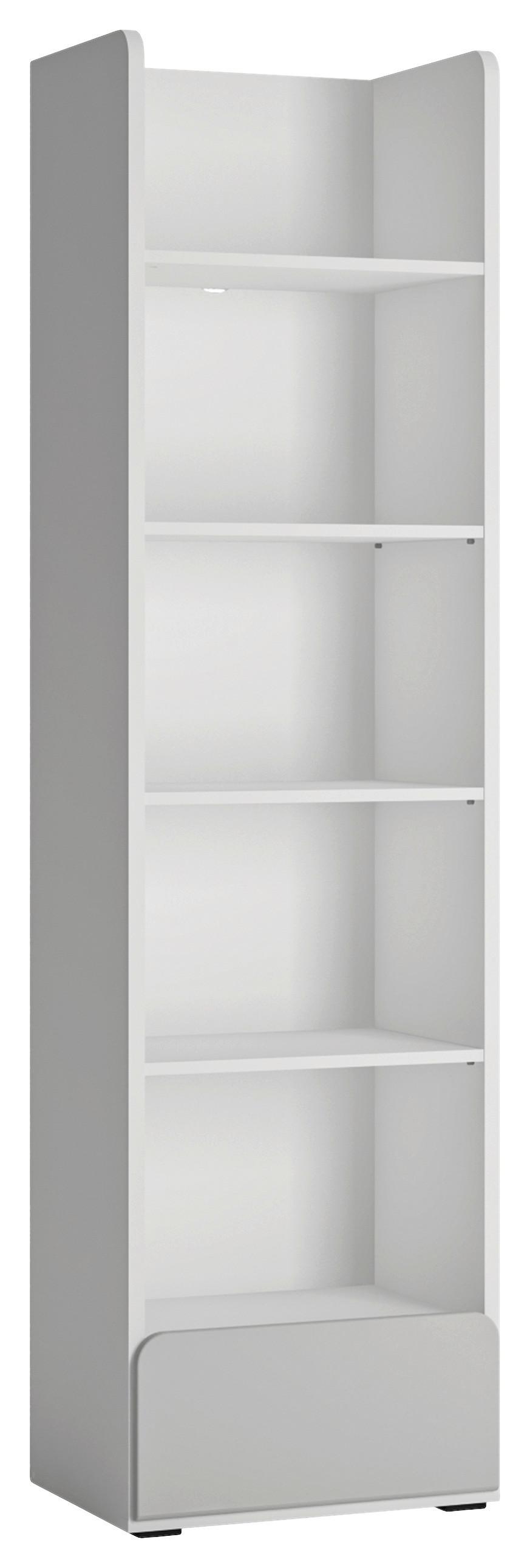 Polica Flexi - siva visoki sjaj/bijela, Moderno, drvni materijal/plastika (52/193,4/41,6cm) - Premium Living