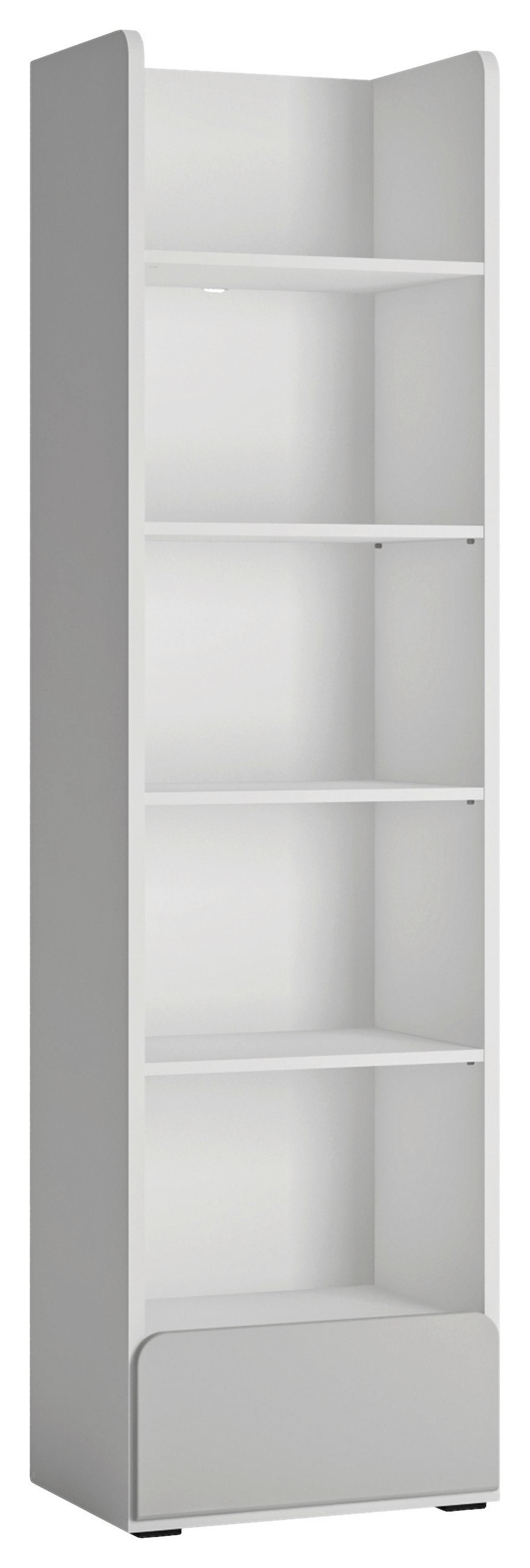 Polica Flexi - siva visoki sjaj/bijela, Moderno, drvni materijal/plastika (52/193,4/41,6cm) - Premium Living