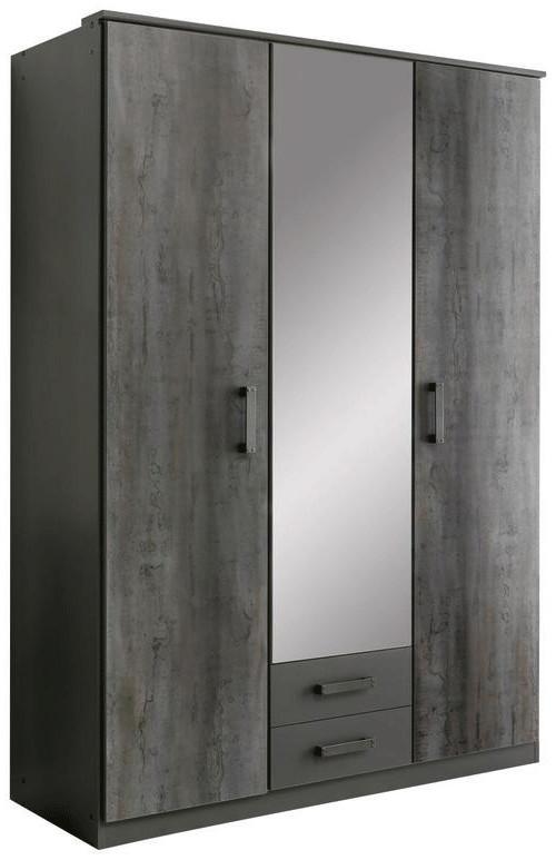 Drehtürenschrank in Graphitfarben - Graphitfarben, KONVENTIONELL, Holzwerkstoff/Kunststoff (135/199/58cm) - Mömax