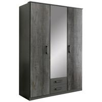 Drehtürenschrank in Graphitfarben - Graphitfarben, KONVENTIONELL, Holzwerkstoff/Kunststoff (135/199/58cm) - Mömax