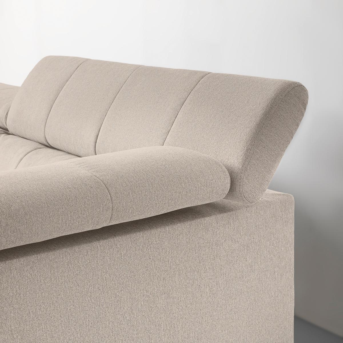 Wohnlandschaft Alberto Beige - Beige/Schwarz, MODERN, Textil/Metall (296/201cm) - Mömax
