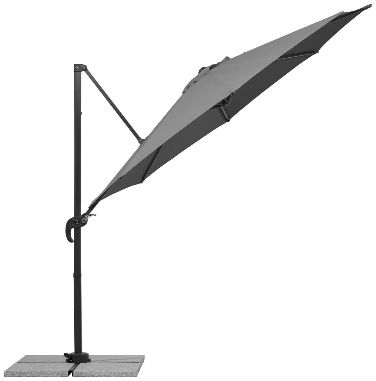 Ampelschirm Rhodos ca. 352x244 x300 cm Anthrazit - Anthrazit, Basics, Textil/Metall (352/244/300cm) - Schneider